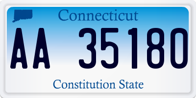 CT license plate AA35180