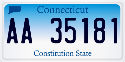 CT license plate AA35181