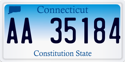 CT license plate AA35184