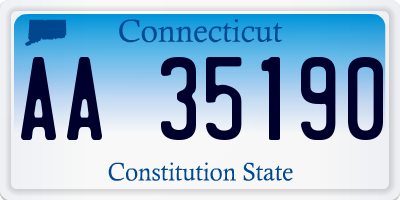 CT license plate AA35190