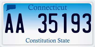 CT license plate AA35193