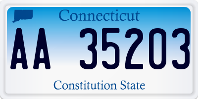 CT license plate AA35203