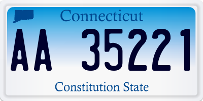 CT license plate AA35221