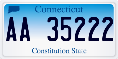 CT license plate AA35222