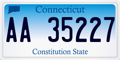 CT license plate AA35227