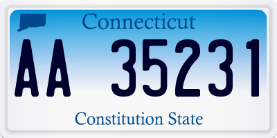 CT license plate AA35231