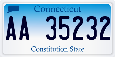 CT license plate AA35232