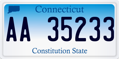 CT license plate AA35233