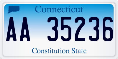 CT license plate AA35236