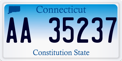 CT license plate AA35237