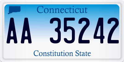 CT license plate AA35242