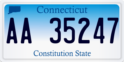 CT license plate AA35247