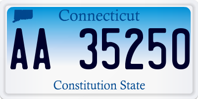 CT license plate AA35250