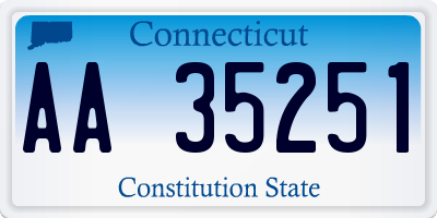 CT license plate AA35251