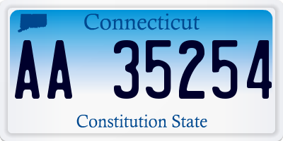 CT license plate AA35254