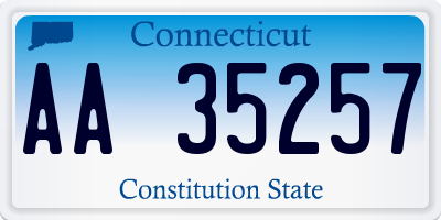 CT license plate AA35257