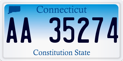 CT license plate AA35274