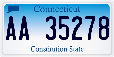 CT license plate AA35278