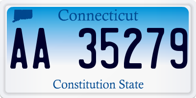 CT license plate AA35279