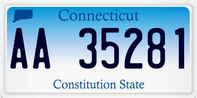 CT license plate AA35281