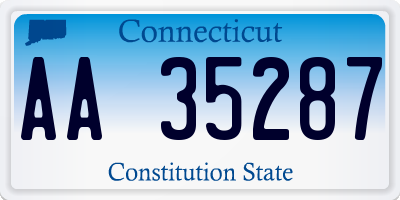 CT license plate AA35287