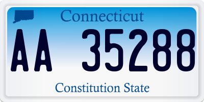 CT license plate AA35288