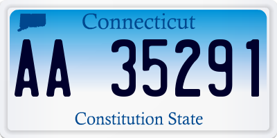 CT license plate AA35291