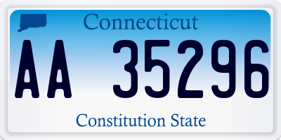 CT license plate AA35296