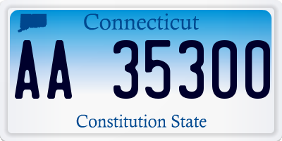 CT license plate AA35300