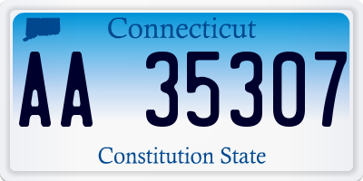 CT license plate AA35307