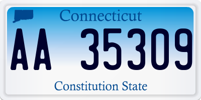 CT license plate AA35309