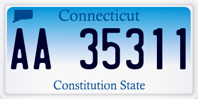 CT license plate AA35311