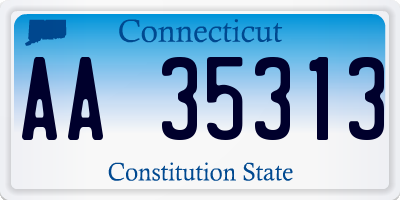 CT license plate AA35313