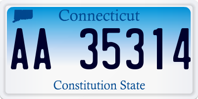 CT license plate AA35314