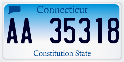 CT license plate AA35318