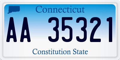 CT license plate AA35321