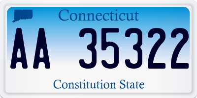 CT license plate AA35322