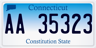 CT license plate AA35323