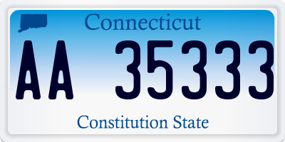 CT license plate AA35333