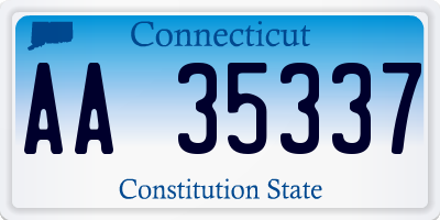 CT license plate AA35337