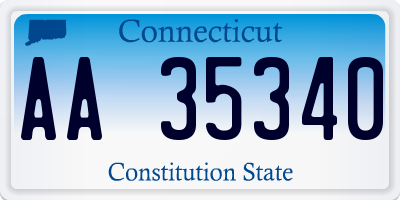 CT license plate AA35340