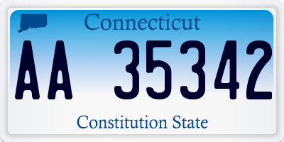 CT license plate AA35342