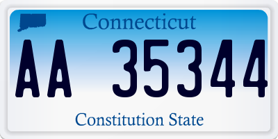 CT license plate AA35344