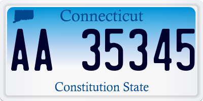 CT license plate AA35345