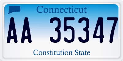 CT license plate AA35347