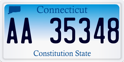 CT license plate AA35348