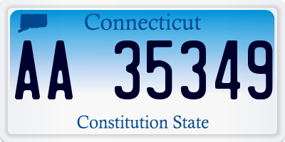 CT license plate AA35349