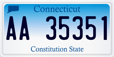 CT license plate AA35351