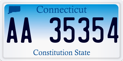 CT license plate AA35354