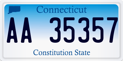 CT license plate AA35357